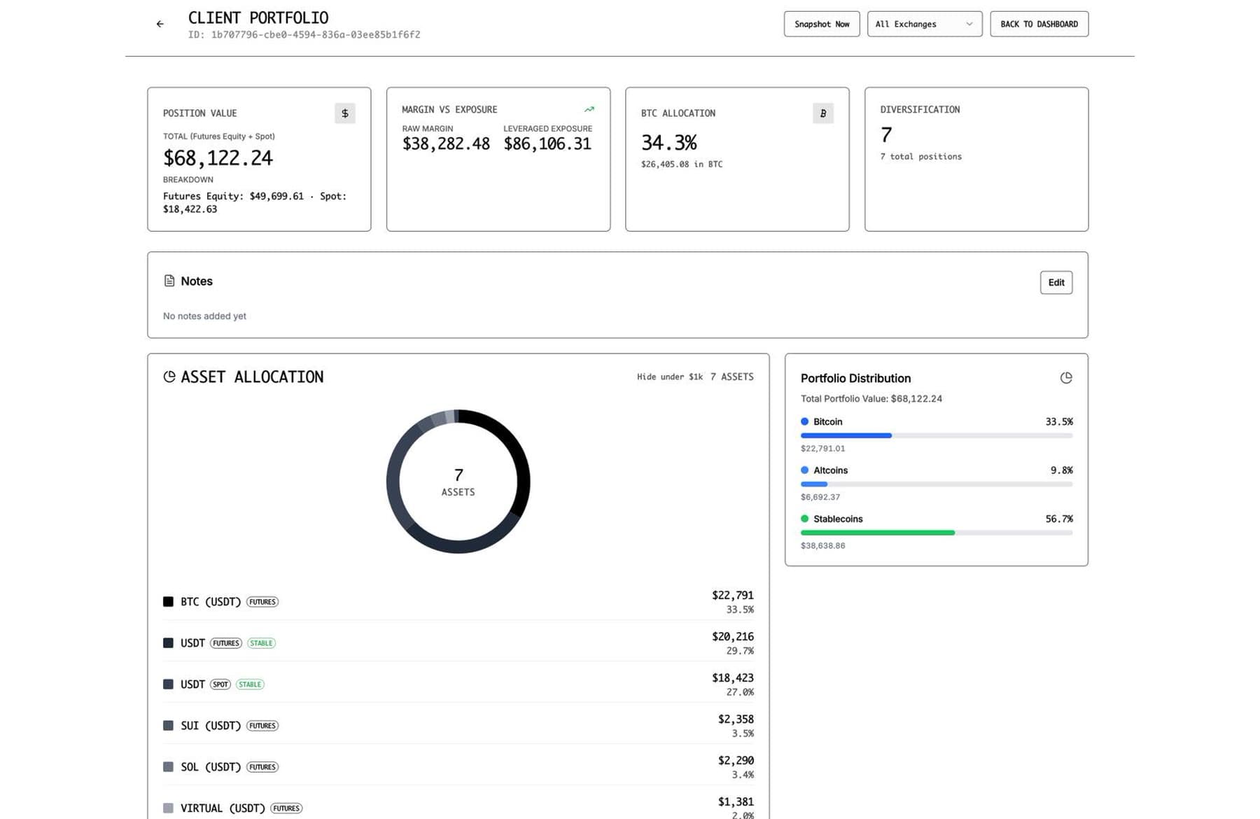 A private multi-exchange portfolio tracker